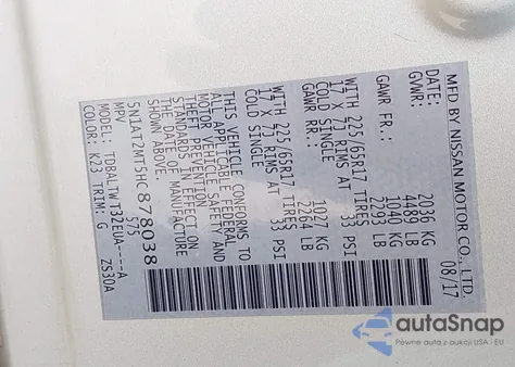 2017 Nissan Rogue Sv from USA, damaged, VIN 5N1AT2MT5HC878038